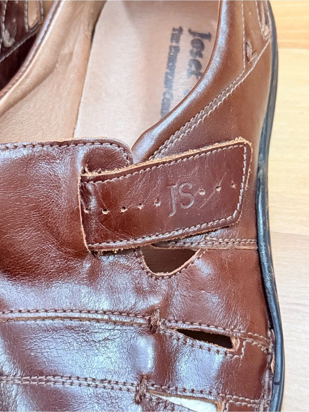 Josef Seibel Steven Fisherman Shoes Brown Leather Slip-On Mens Sz 10.5 (44)